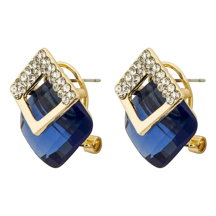 Yellow Chimes Crystal Elements Limited Edition Sparkling AAA Emerald Stunning Stud Earrings For Women Yellow Chimes Earrings