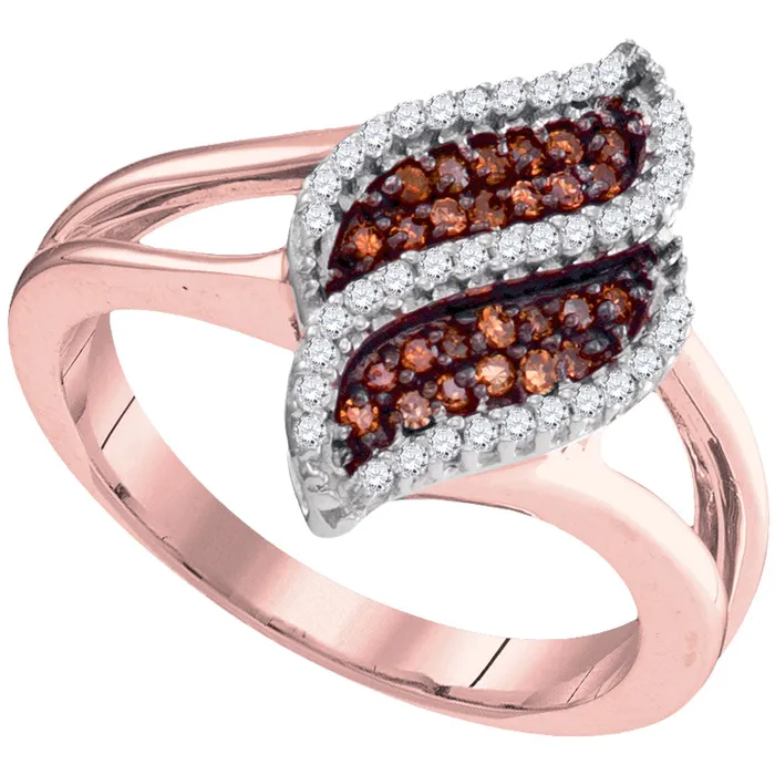10kt Rose Gold Womens Round Red Color Enhanced Diamond Oval Cluster Splitshank Ring 13 Cttw mayamila Rings 10kt Rose Gold Womens Round Red Color Enhanced Diamond Oval Cluster Splitshank Ring 13 Cttw mayamila Rings