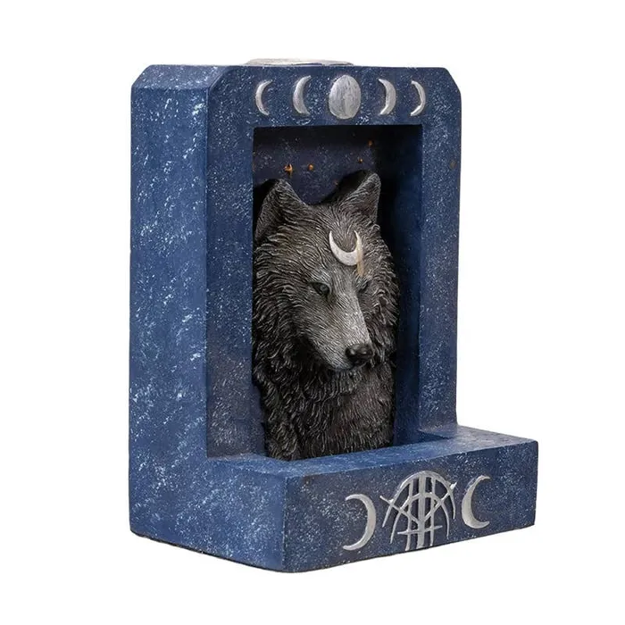 15398 Moon Phase Wolf Backflow Burner PACIFIC GIFTWARE Necklaces