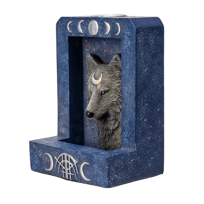 15398 Moon Phase Wolf Backflow Burner PACIFIC GIFTWARE Necklaces