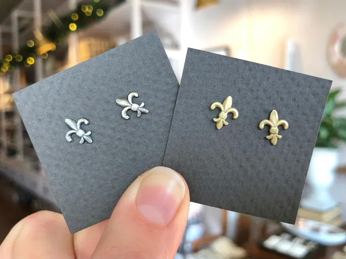 Christiane Danna Consignment Earrings Fleur de lis Stud