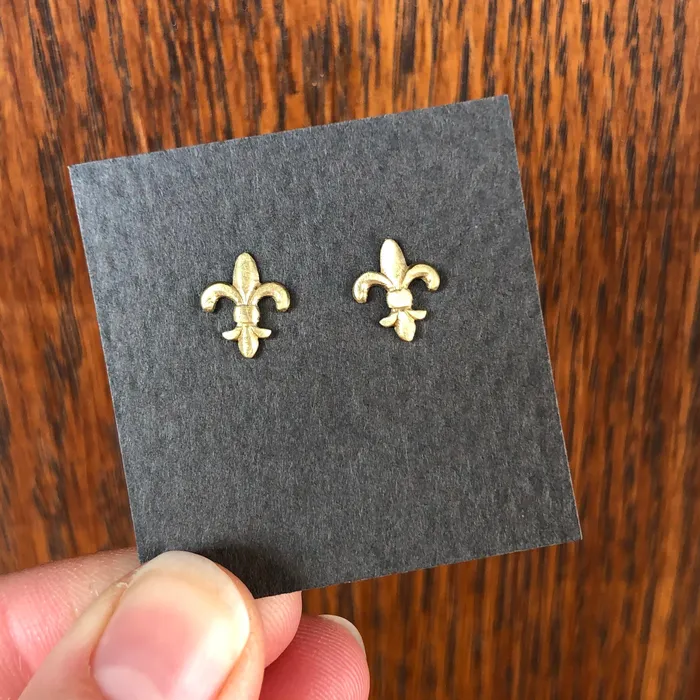 Christiane Danna Consignment Earrings Fleur de lis Stud