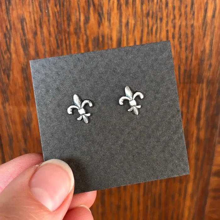 Christiane Danna Consignment Earrings Fleur de lis Stud
