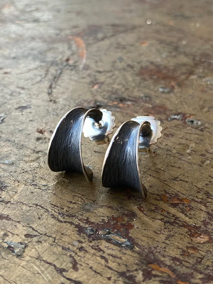Earrings Dahlia Kanner Oxidized Long Horn Earring