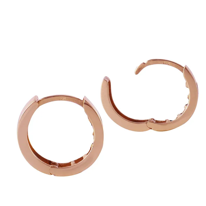 Earrings MayaMila 12 CTW 14K Solid Rose Gold Hoop Huggie Earrings Blue Topaz