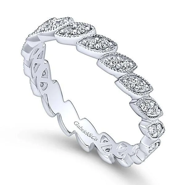 GABRIEL CO GABRIELLR4652W45JJ 14K WHITE GOLD STACKABLE DIAMOND LADIES RING Rings GABRIEL CO GABRIELLR4652W45JJ 14K WHITE GOLD STACKABLE DIAMOND LADIES RING Rings