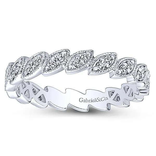 GABRIEL CO GABRIELLR4652W45JJ 14K WHITE GOLD STACKABLE DIAMOND LADIES RING Rings GABRIEL CO GABRIELLR4652W45JJ 14K WHITE GOLD STACKABLE DIAMOND LADIES RING Rings