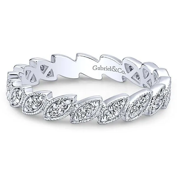 GABRIEL CO GABRIELLR4652W45JJ 14K WHITE GOLD STACKABLE DIAMOND LADIES RING Rings GABRIEL CO GABRIELLR4652W45JJ 14K WHITE GOLD STACKABLE DIAMOND LADIES RING Rings