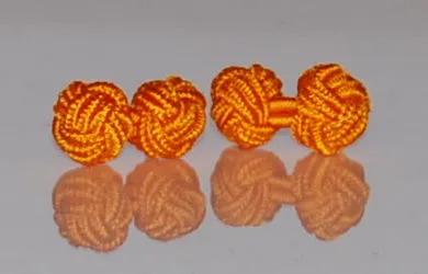 Head Shoulders Toes and Bows Earrings Bright Orange Silk Knot Cufflinks