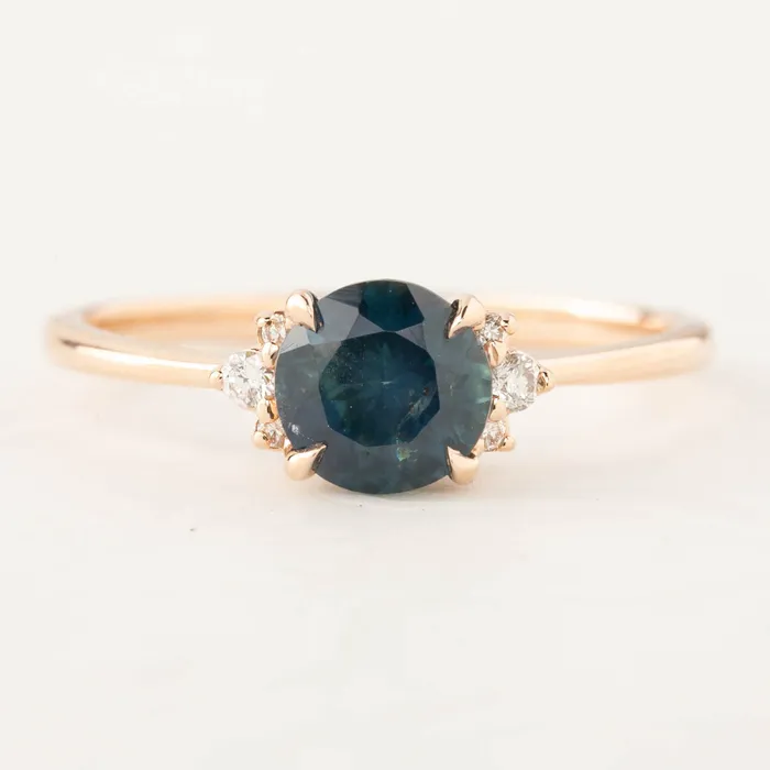 Lena Ring 117ct Teal Montana Sapphire 14k Rose Gold One of a kind Envero Jewelry Rings Lena Ring 117ct Teal Montana Sapphire 14k Rose Gold One of a kind Envero Jewelry Rings