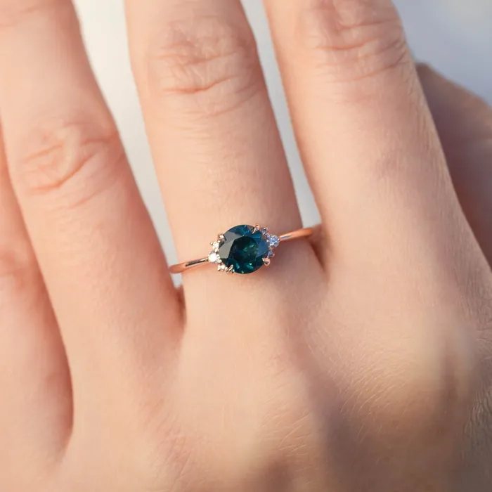 Lena Ring 117ct Teal Montana Sapphire 14k Rose Gold One of a kind Envero Jewelry Rings Lena Ring 117ct Teal Montana Sapphire 14k Rose Gold One of a kind Envero Jewelry Rings