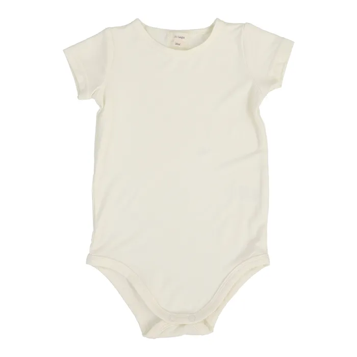 Lil Legs Earrings Lil Legs Bamboo Short Sleeve Onesie Cream
