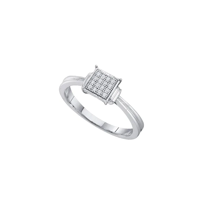 mayamila 10kt White Gold Womens Round Diamond Square Cluster Ring 120 Cttw Rings mayamila 10kt White Gold Womens Round Diamond Square Cluster Ring 120 Cttw Rings