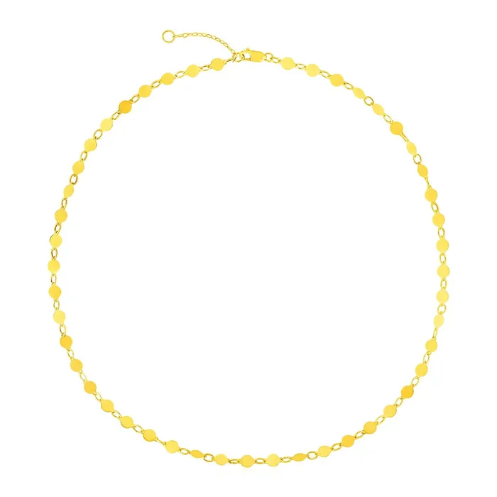 MayaMila Necklaces 14k Yellow Gold Necklace with Polished Circles