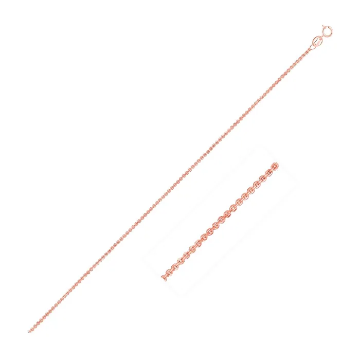 Necklaces 14k Rose Gold Cable Link Chain 05mm MayaMila