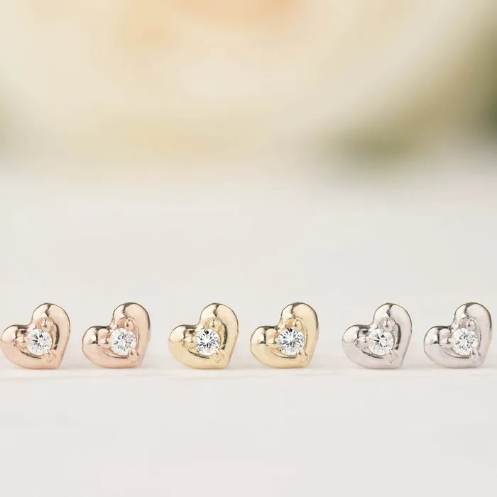 Necklaces Envero Jewelry Tiny Heart Diamond Studs
