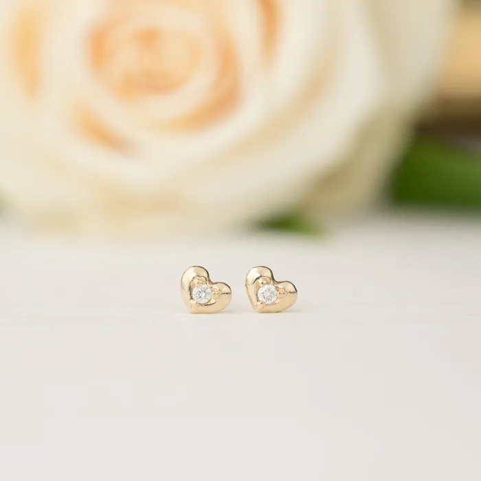 Necklaces Envero Jewelry Tiny Heart Diamond Studs Necklaces Envero Jewelry Tiny Heart Diamond Studs