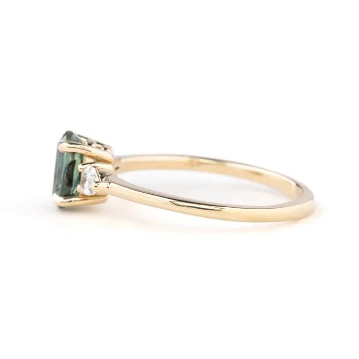 Olivia Ring 132ct Green Queensland Sapphire 14k Yellow Gold One of a kind Envero Jewelry Rings Olivia Ring 132ct Green Queensland Sapphire 14k Yellow Gold One of a kind Envero Jewelry Rings