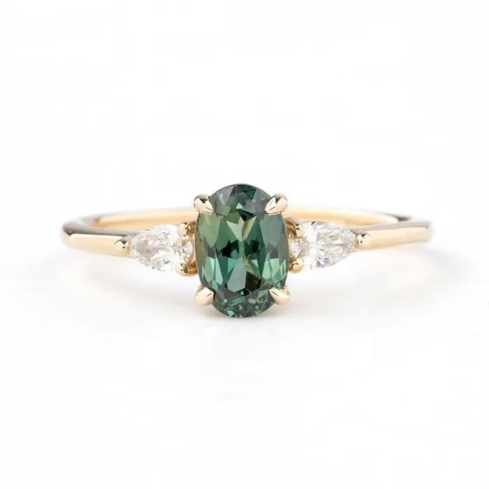 Olivia Ring 132ct Green Queensland Sapphire 14k Yellow Gold One of a kind Envero Jewelry Rings Olivia Ring 132ct Green Queensland Sapphire 14k Yellow Gold One of a kind Envero Jewelry Rings