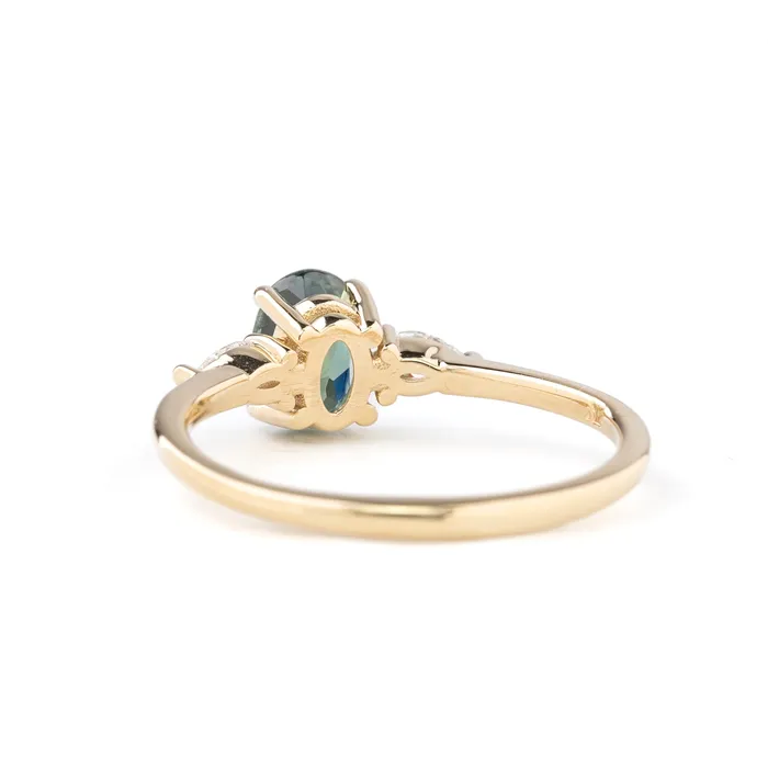Olivia Ring 132ct Green Queensland Sapphire 14k Yellow Gold One of a kind Envero Jewelry Rings Olivia Ring 132ct Green Queensland Sapphire 14k Yellow Gold One of a kind Envero Jewelry Rings