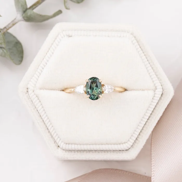 Olivia Ring 132ct Green Queensland Sapphire 14k Yellow Gold One of a kind Envero Jewelry Rings Olivia Ring 132ct Green Queensland Sapphire 14k Yellow Gold One of a kind Envero Jewelry Rings
