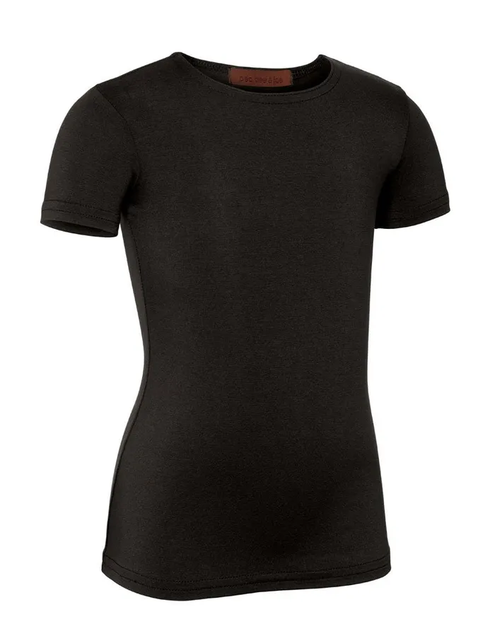 PBJ Girls Cotton Short Sleeve Shell Black Pea Bee Jae Rings