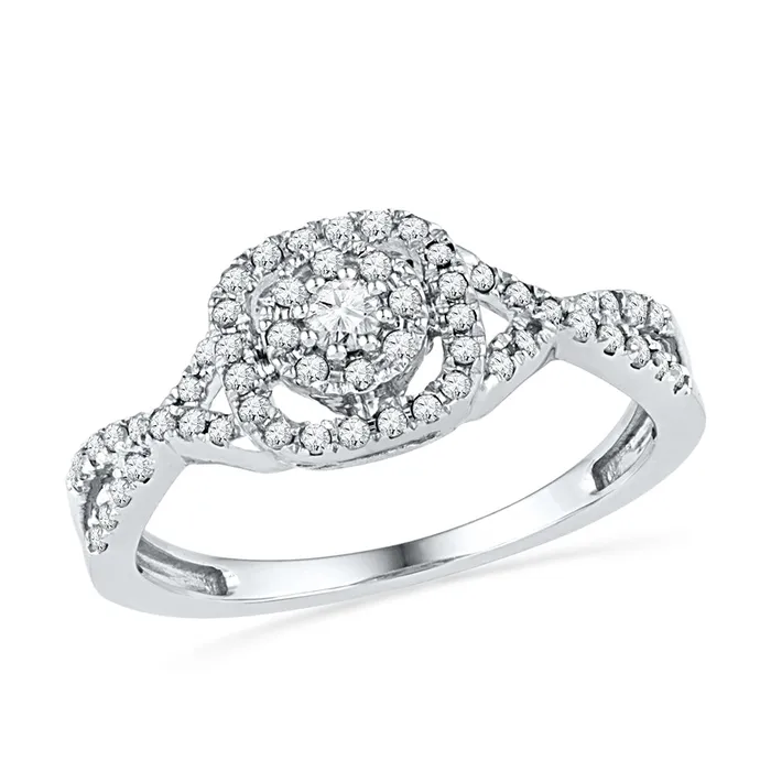 Rings mayamila 10kt White Gold Womens Round Diamond Solitaire Twist Bridal Wedding Engagement Ring 13 Cttw Rings mayamila 10kt White Gold Womens Round Diamond Solitaire Twist Bridal Wedding Engagement Ring 13 Cttw