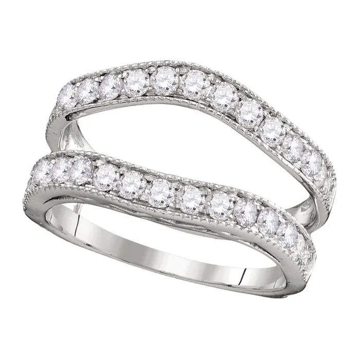 Rings mayamila 14kt White Gold Womens Round Diamond Ring Guard Wrap Solitaire Enhancer 100 Cttw Rings mayamila 14kt White Gold Womens Round Diamond Ring Guard Wrap Solitaire Enhancer 100 Cttw