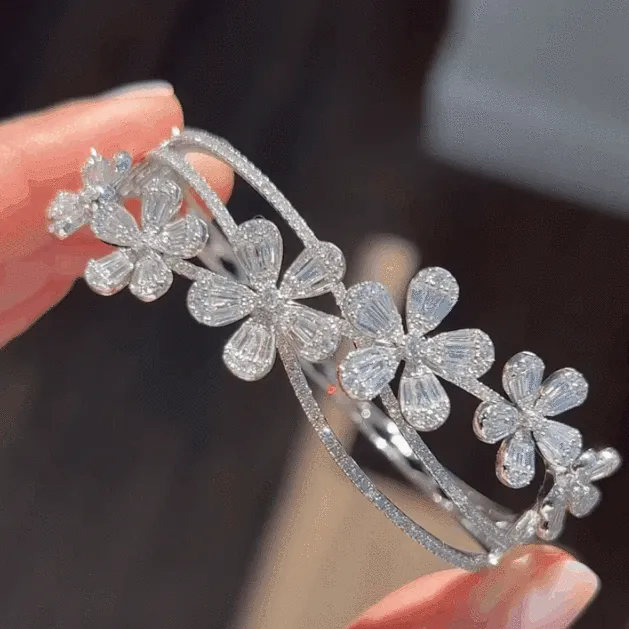 Shineofdiamond Rings Beautiful Handmade Floral Design in Sterling Silver