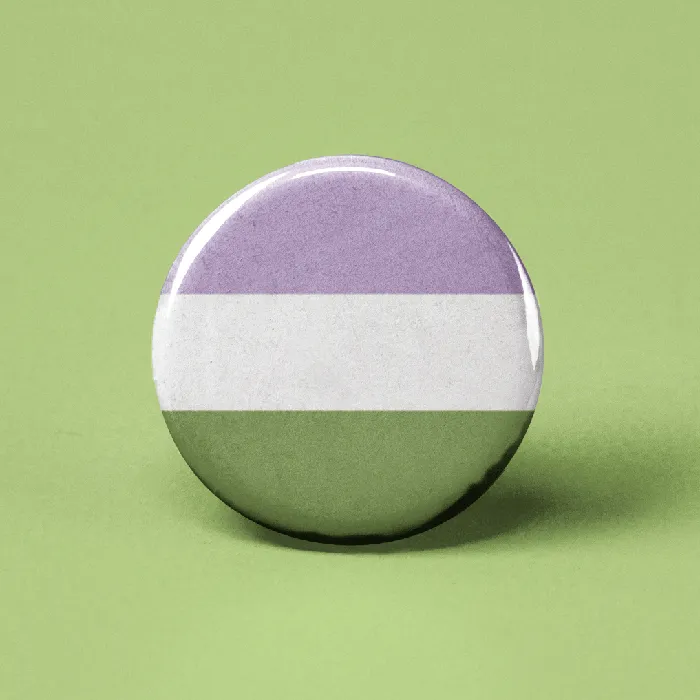 The Pin Pal Club Earrings Genderqueer Flag Pinback Button