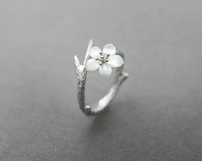 White Cherry Blossom Sorasol Rings