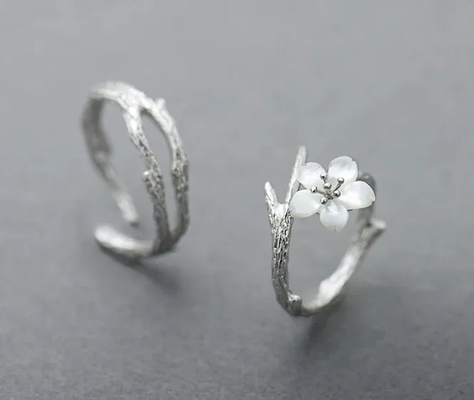 White Cherry Blossom Sorasol Rings