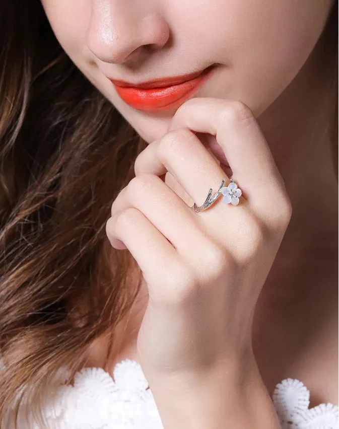 White Cherry Blossom Sorasol Rings
