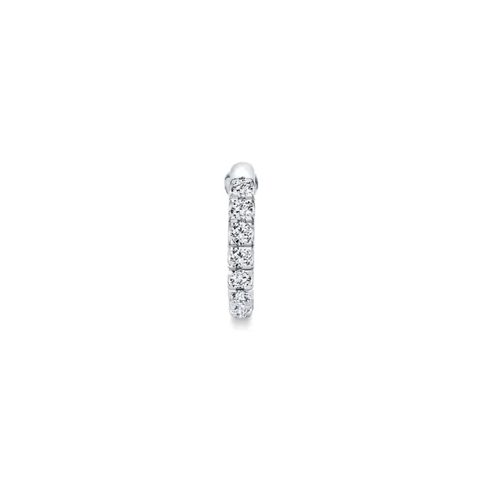 14K White Gold Diamond Hoop Earrings GABRIEL CO Earrings