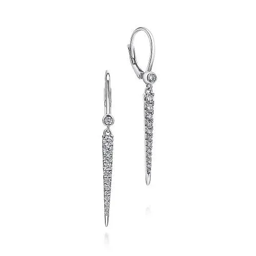 14K White Gold Peek A Boo Spike Diamond Earrings GABRIEL CO Earrings