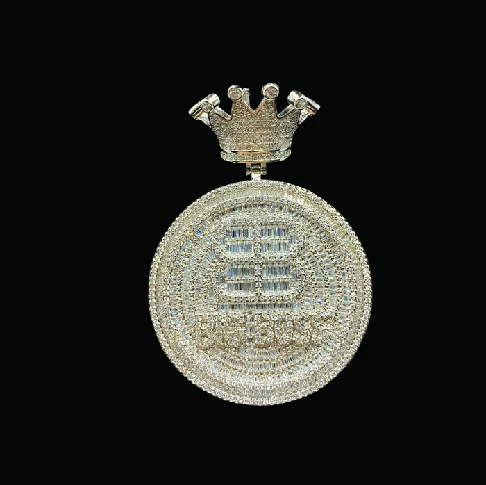 BIG BOSS Necklaces Big Boss Crown Bail Iced Out Letter Diamond Pendant Necklace BIG BOSS Necklaces Big Boss Crown Bail Iced Out Letter Diamond Pendant Necklace