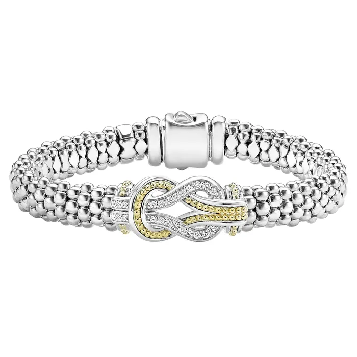 Bracelets Newport TwoTone Knot Caviar Diamond Bracelet 9mm LAGOS