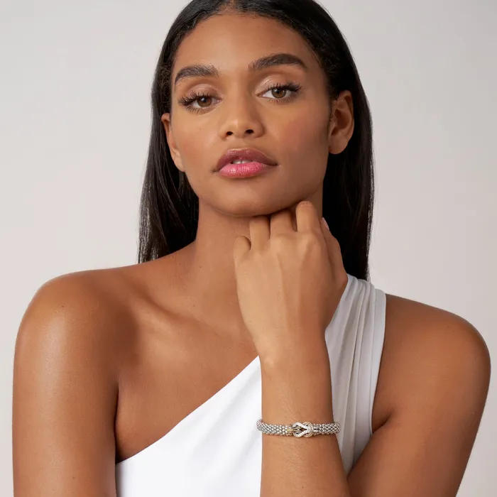 Bracelets Newport TwoTone Knot Caviar Diamond Bracelet 9mm LAGOS