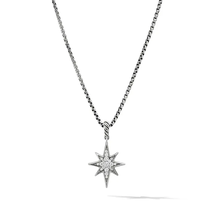 Cable Collectibles North Star Necklace in Sterling Silver with Diamonds 216mm David Yurman Necklaces Cable Collectibles North Star Necklace in Sterling Silver with Diamonds 216mm David Yurman Necklaces