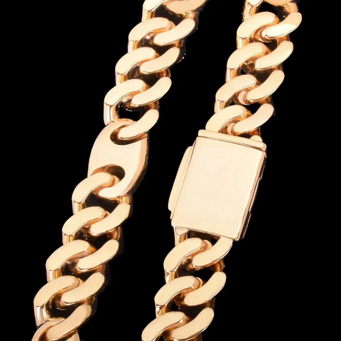 Cuban Bean Link Bracelets 14MM Bean and Links Cuban Iced Out Diamond Necklace Bracelet Set