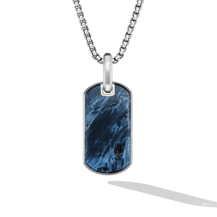 David Yurman Necklaces Chevron Tag in Sterling Silver with Pietersite 27mm