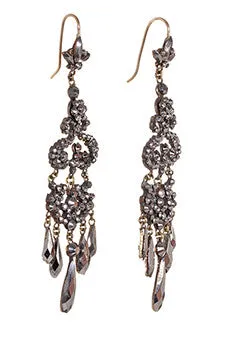 Earrings Bell Bird Antiques 19th Century Cut Steel Chandelier Earrings Earrings Bell Bird Antiques 19th Century Cut Steel Chandelier Earrings