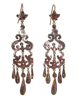 Earrings Bell Bird Antiques 19th Century Cut Steel Chandelier Earrings Earrings Bell Bird Antiques 19th Century Cut Steel Chandelier Earrings