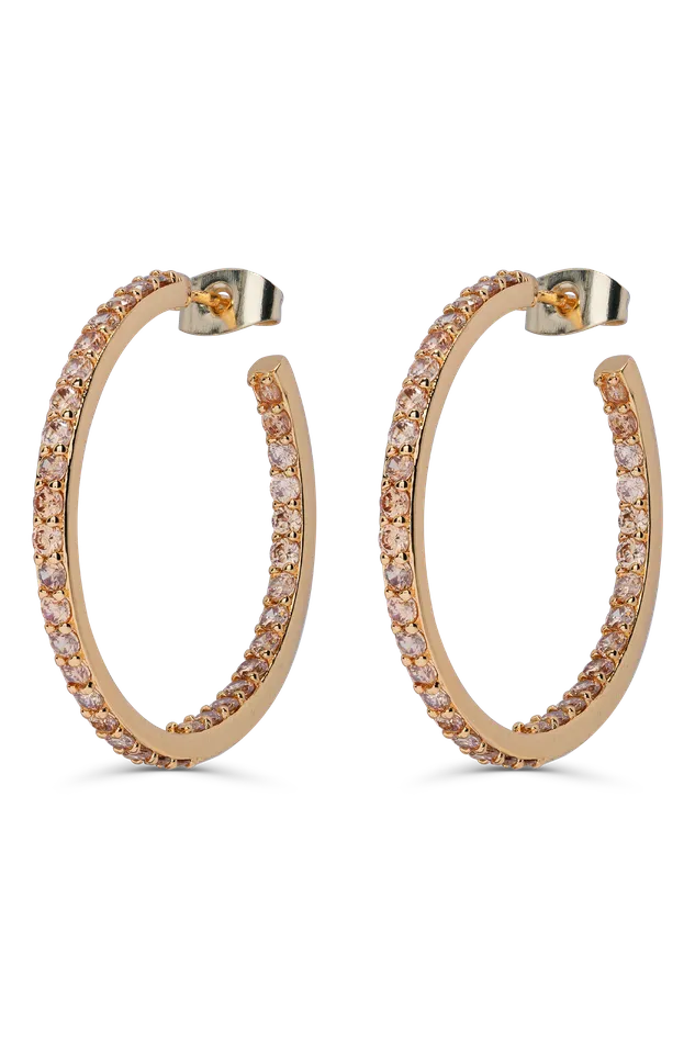 Earrings Crystal Haze Jewelry Serena Hoops Champagne