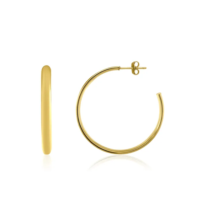 Earrings NicoleHD Jewelry Flat Hoop With Post