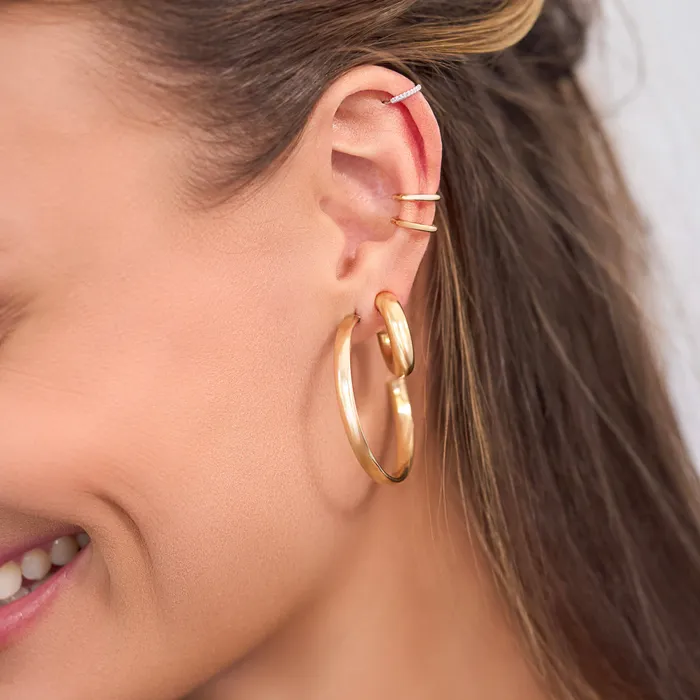 Earrings NicoleHD Jewelry Flat Hoop With Post