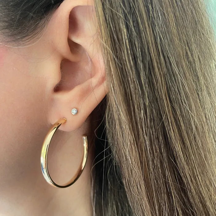 Earrings NicoleHD Jewelry Flat Hoop With Post