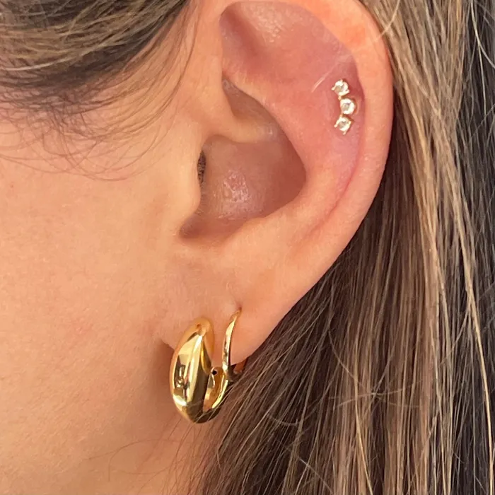 Earrings NicoleHD Jewelry Short Bubble J Hoop