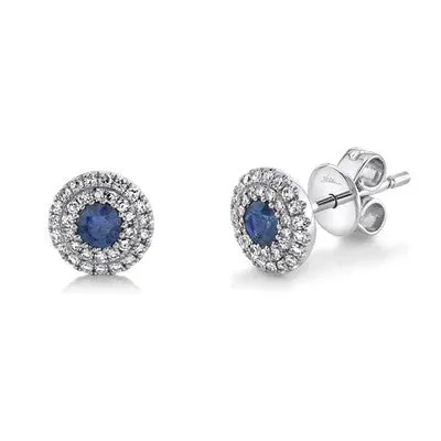 Earrings SHY CREATIONS 020CT DIAMOND 024CT BLUE SAPPHIRE STUD EARRING