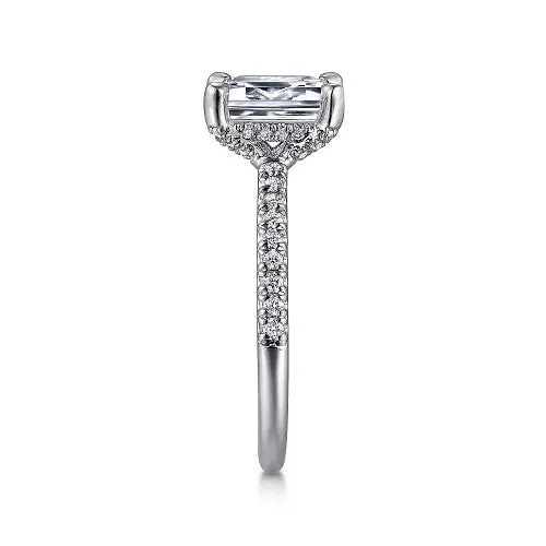 Franka 14K White Gold Emerald Cut Diamond Engagement Ring Setting Only GABRIEL CO Rings